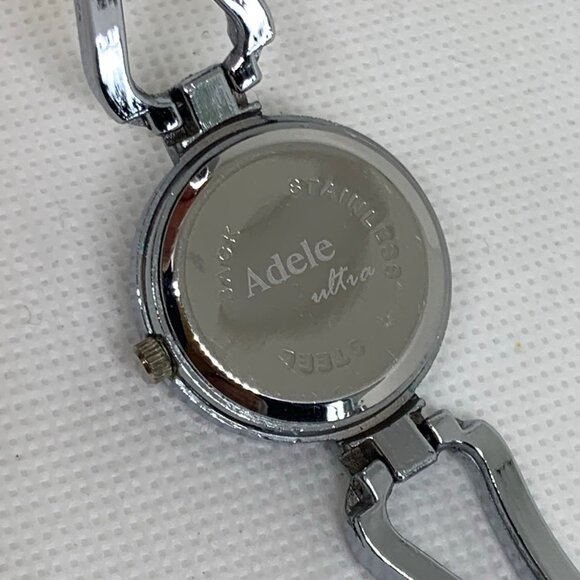 Adele ultra women silver tone watch quartz analog black dial 26mm 7” running - Picture 6 of 6